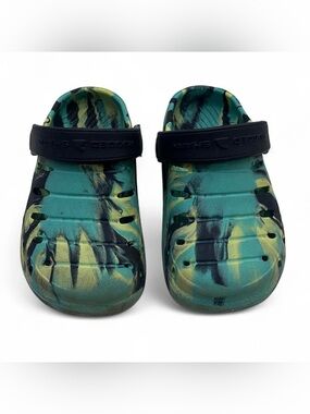 7C Crocs Clogs Toddler Unisex Boy Girl Marbled Navy Blue Rugged Shark Sandals